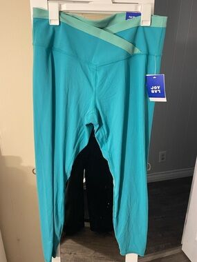 JoyLab Teal/Mint Crossover Waist Leggings